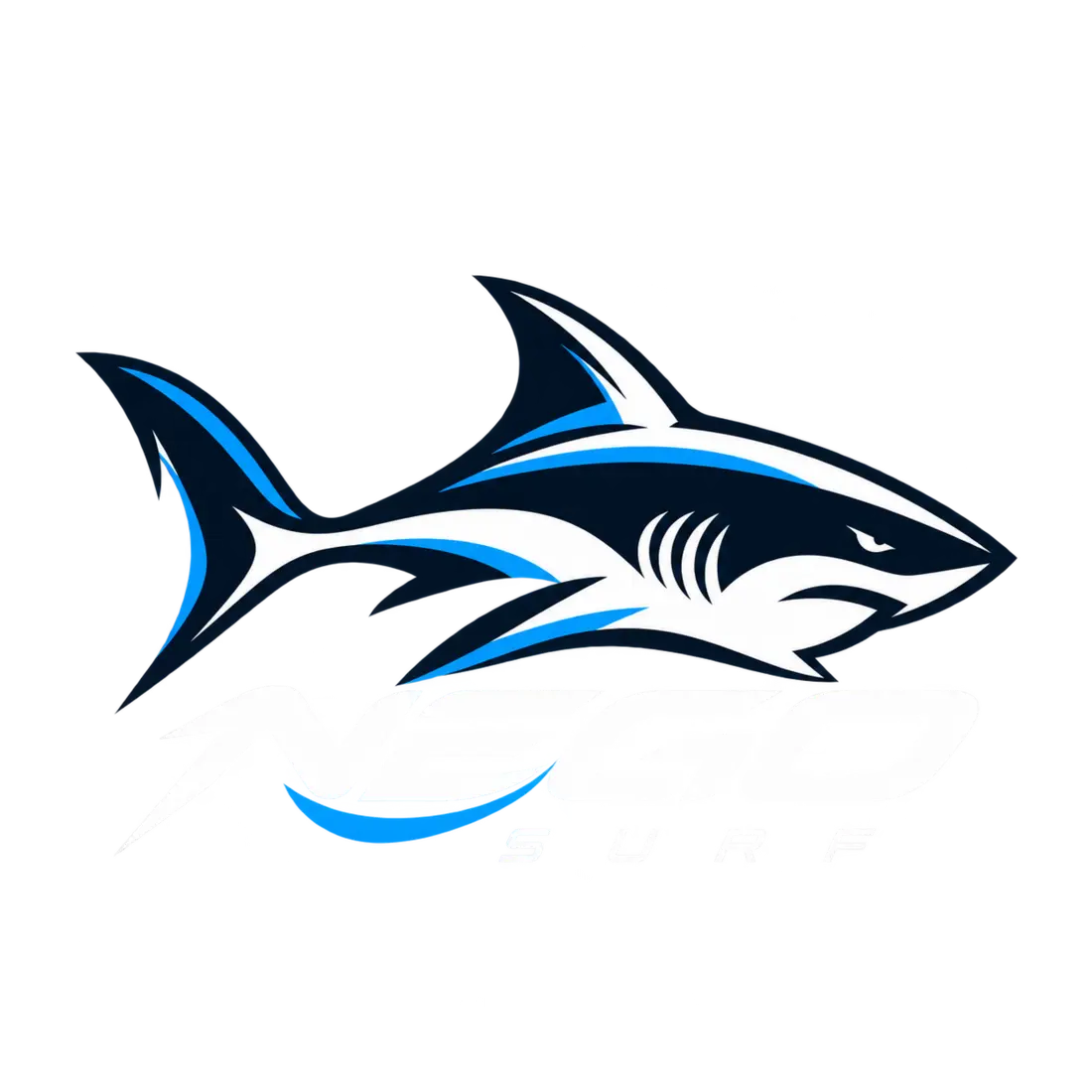 Logo Nego Surf com tubarão